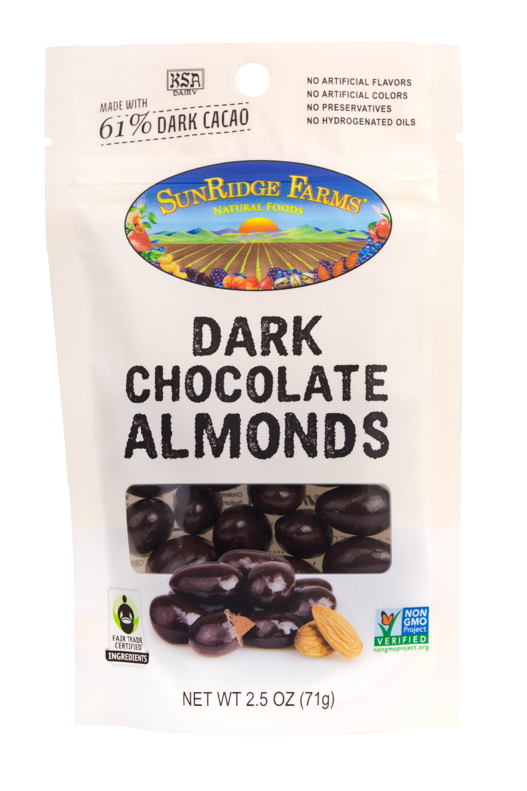 Fair Trade Cocoa Dark Chocolate Almonds SunRidge Farms