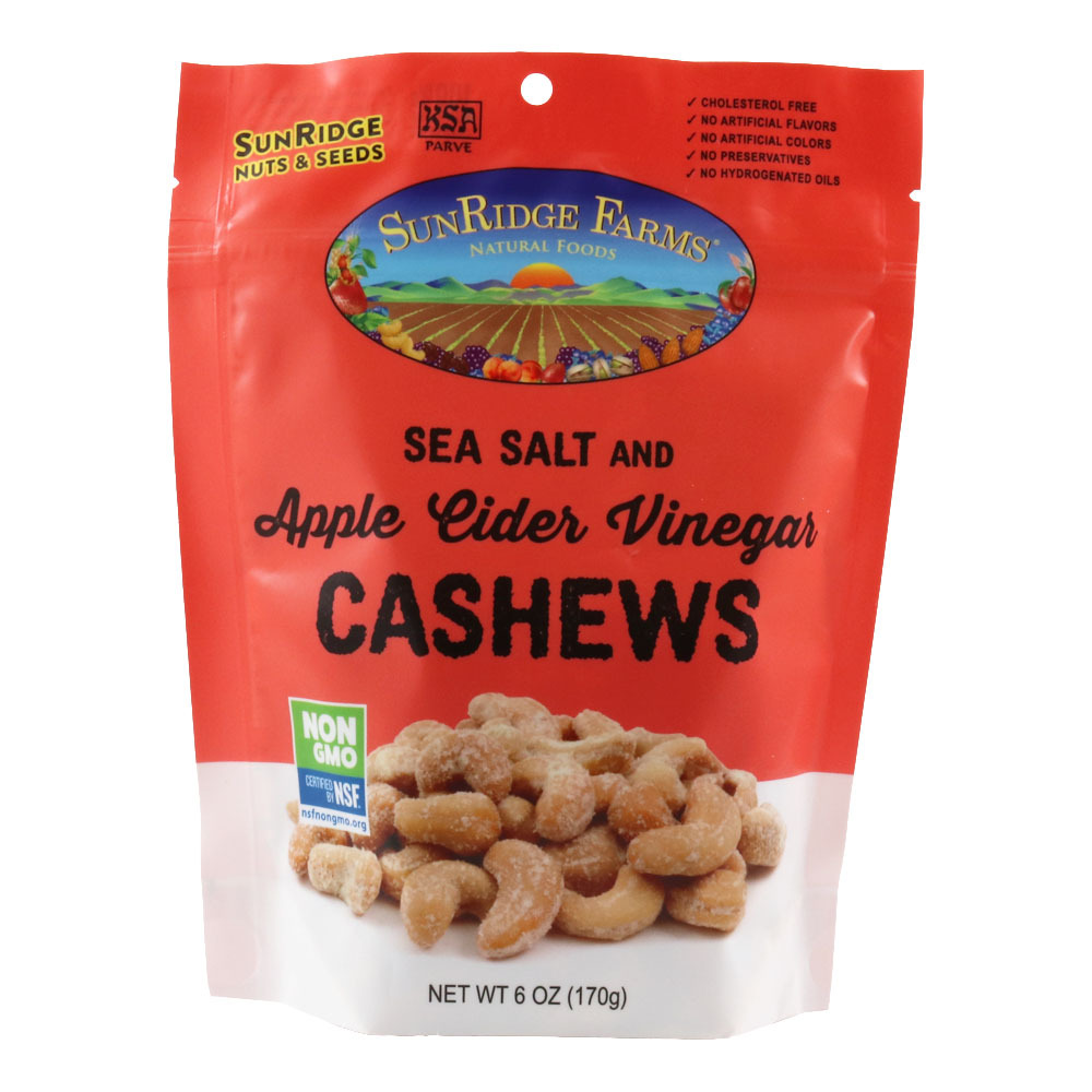 Sea Salt & Apple Cider Vinegar Cashews! - Individual, 6 oz. Bag