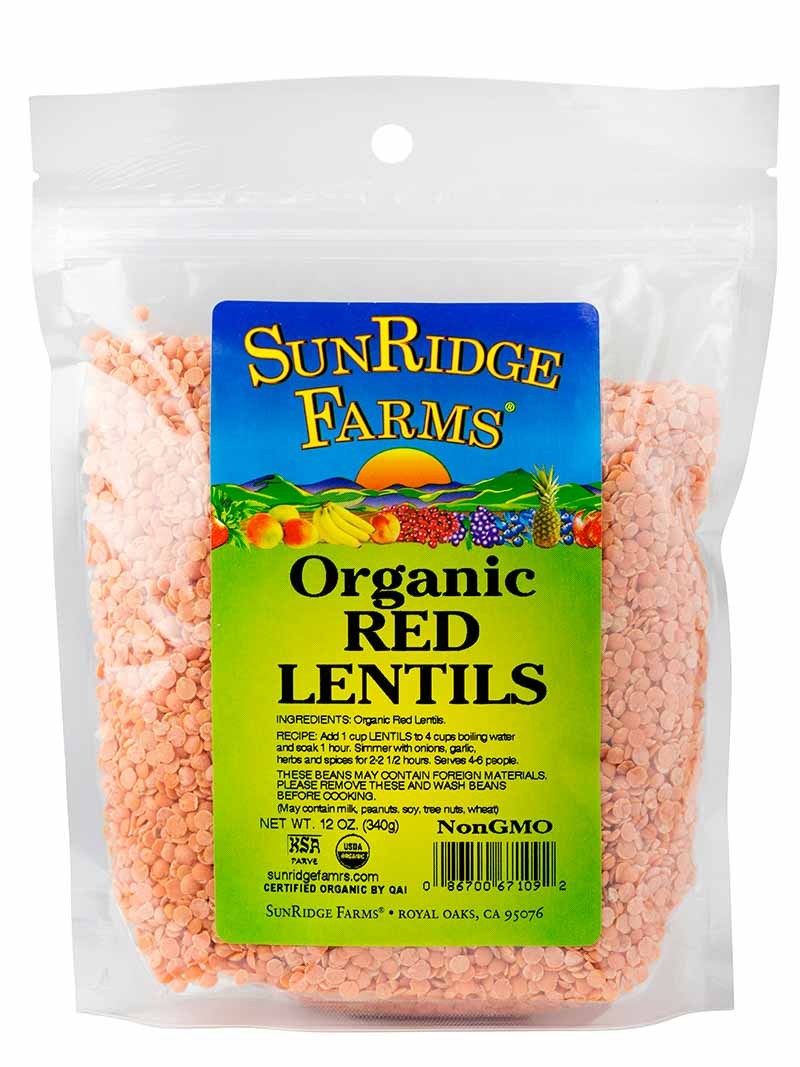 Organic Lentils - Red - SunRidge Farms
