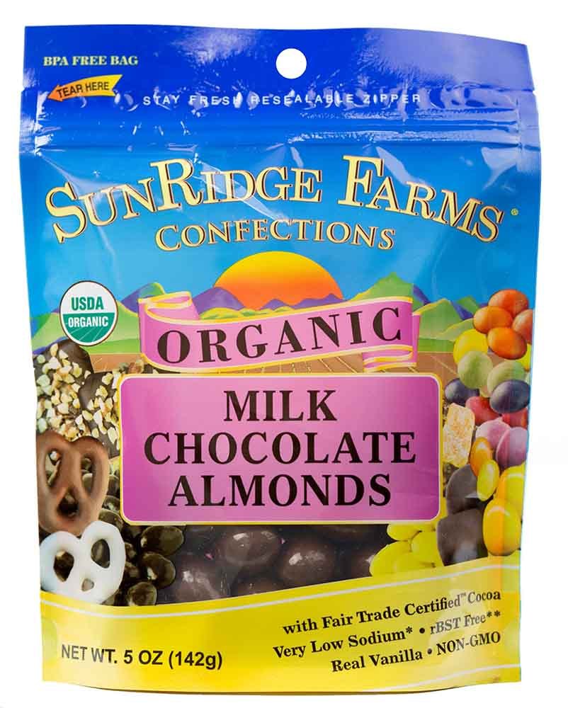 Organic Milk Chocolate Almonds Fair Trade | SunRidge Farms