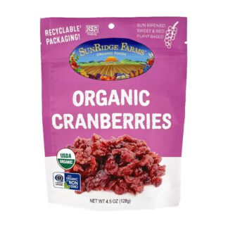 Organic Cane Sweetened Cranberries - Individual 4.5 oz. Bag