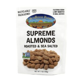 Supreme Almonds, Roasted & Sea Salted - Individual, 7 oz. Bag