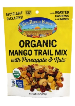 Organic Mango Trail Mix, Pineapple & Nuts - Individual, 6 oz. Bag