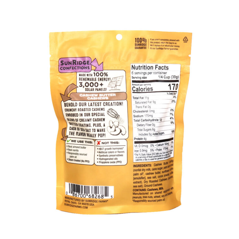 Cashew Butter Cashews SunRidge Farms
