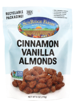 Glazed Cinnamon Vanilla Almonds - 12 Count, 6 oz. Bag