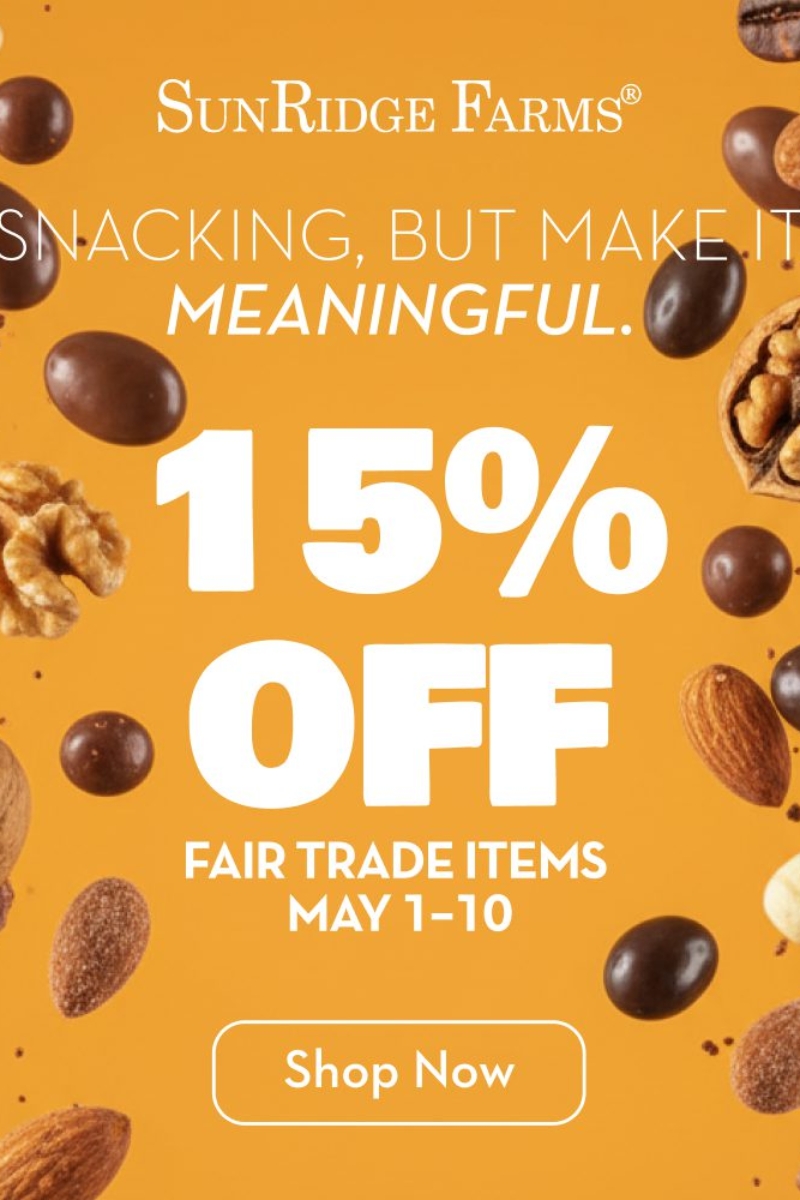 SunRidge_0526_Fair-Trade-Promo_Lifestyle-Ingredients-Chocolate-Almonds-Orange-BG-Snacks_1000x1000